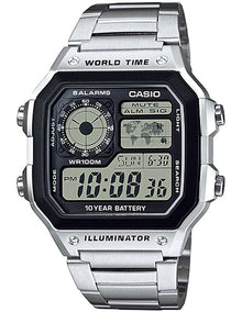Stainless Steel Watch in Black/Silver