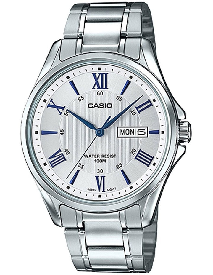 Stainless Steel Watch in Silver/White