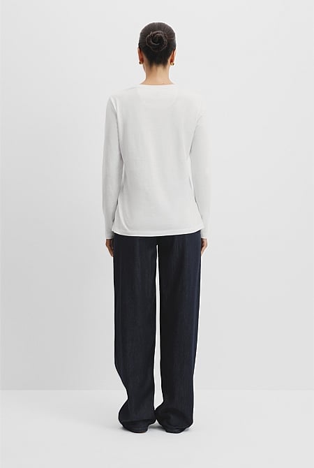 Australian Good Earth Cotton Textured Slub T-Shirt