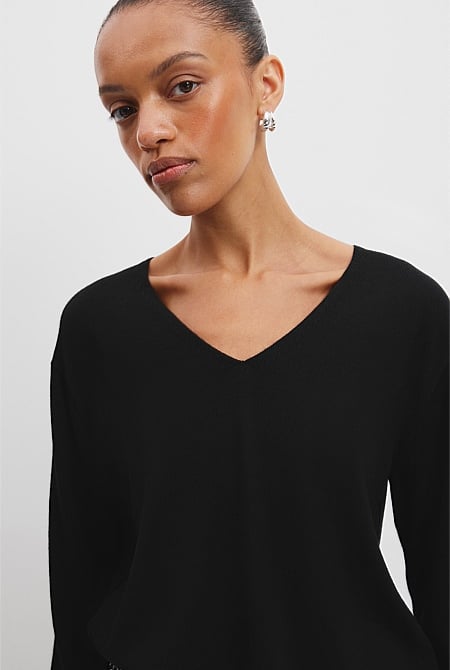 Verified Australian Merino Wool V-Neck Knit