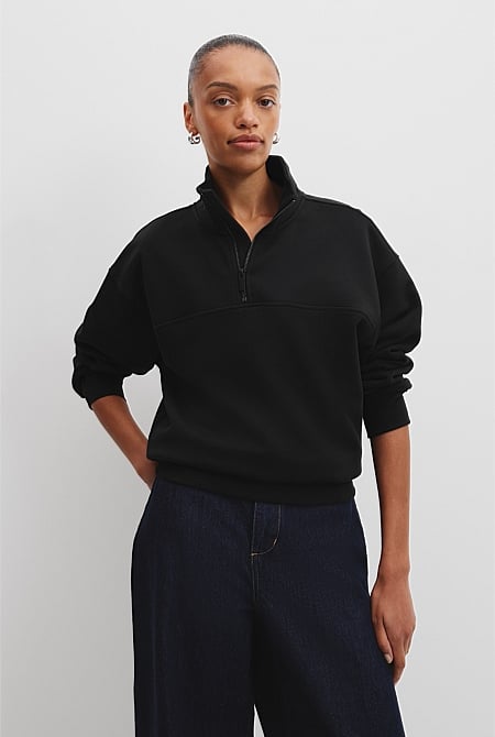 Australian Cotton Logo Half Zip Neck Sweat