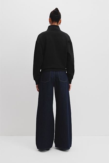 Australian Cotton Logo Half Zip Neck Sweat