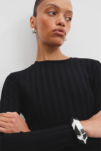 Wide Rib Long Sleeve T-Shirt