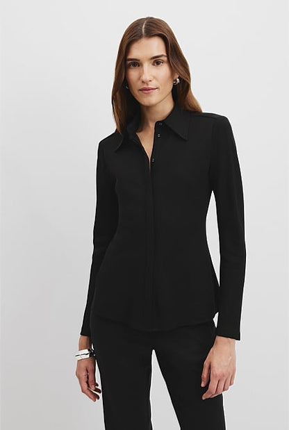 Fitted Crepe Shirt