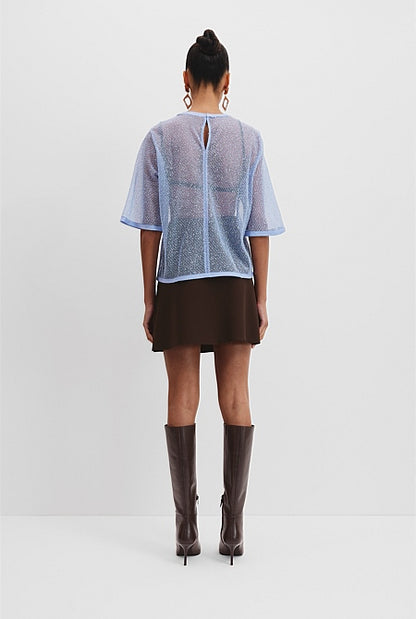 Tweed Lace Top
