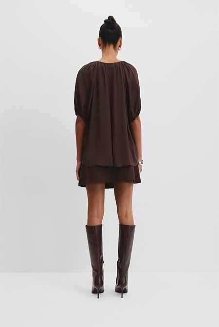 Gathered Short Sleeve Popover