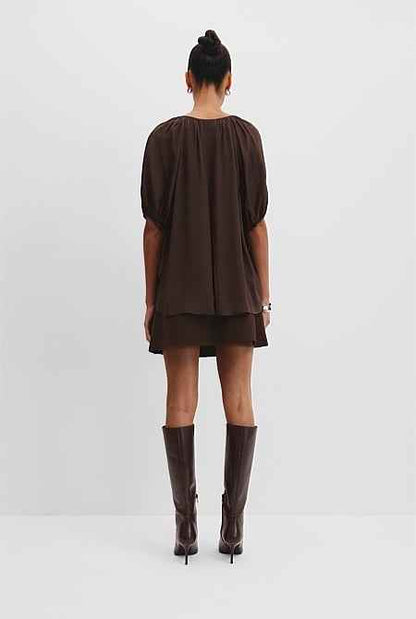 Gathered Short Sleeve Popover