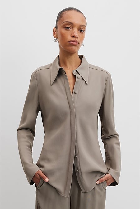 Fitted Crepe Shirt