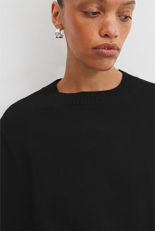 Organically Grown Cotton Blend Crop Crew Neck Knit