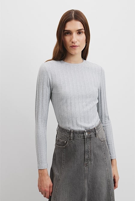 Wide Rib Long Sleeve T-Shirt