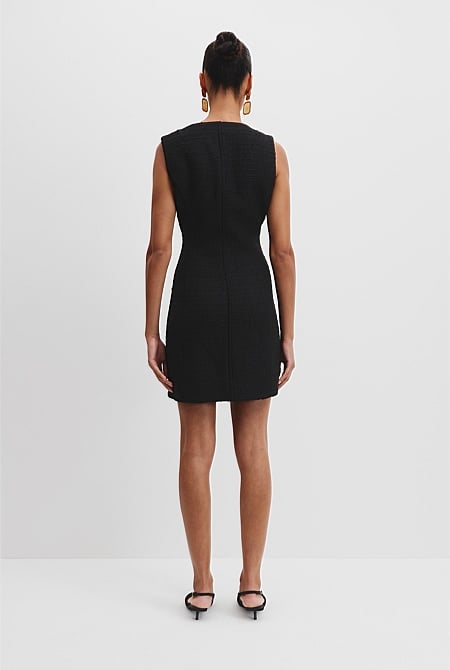 Tweed Button Mini Dress