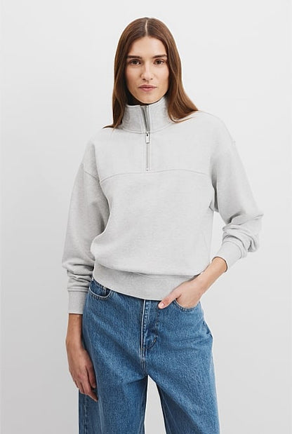 Australian Cotton Logo Half Zip Neck Sweat