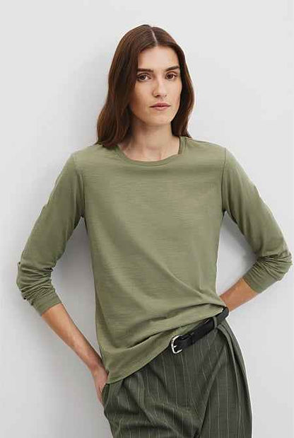 Australian Good Earth Cotton Textured Slub T-Shirt