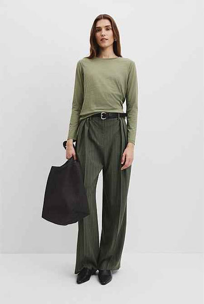 Australian Good Earth Cotton Textured Slub T-Shirt