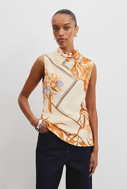 Scarf Print Shell Top