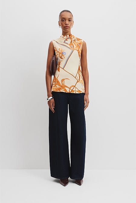 Scarf Print Shell Top