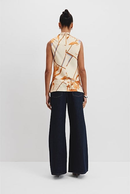 Scarf Print Shell Top
