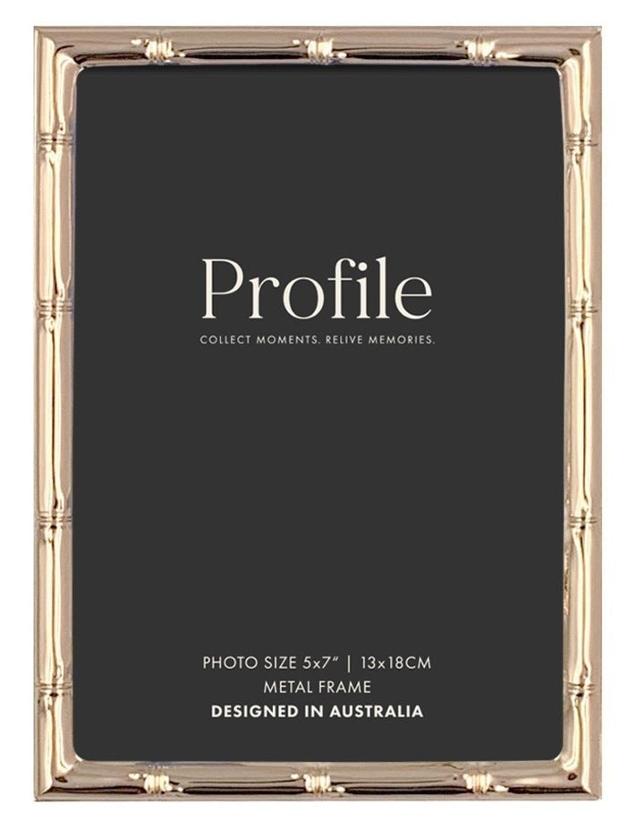 Bamboo Metal Photo Frame 4x6" in Rose Gold