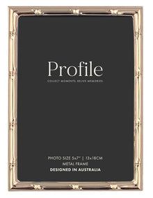 Bamboo Metal Photo Frame 4x6" in Rose Gold