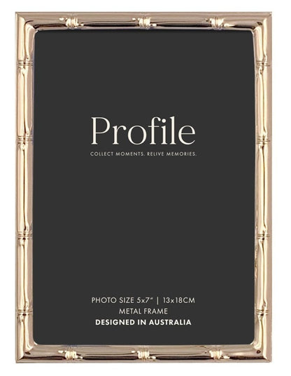 Bamboo Metal Photo Frame 4x6" in Rose Gold