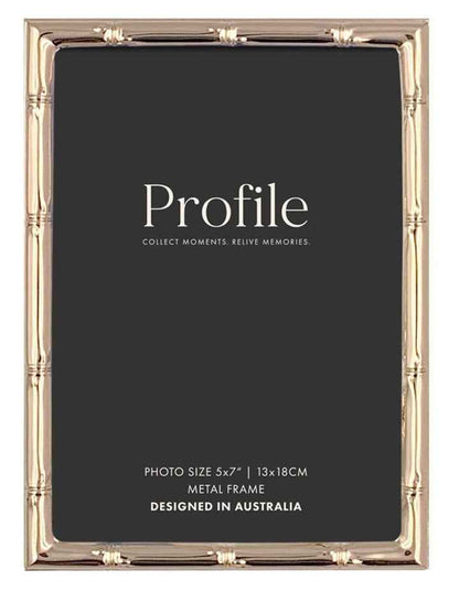 Bamboo Metal Photo Frame 4x6" in Rose Gold