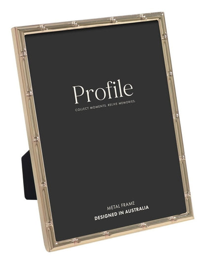 Bamboo Metal Photo Frame 4x6" in Rose Gold
