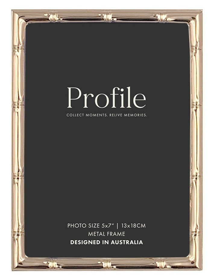 Bamboo Metal Photo Frame 5x7" in Rose Gold