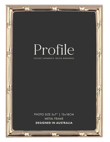 Bamboo Metal Photo Frame 5x7" in Rose Gold