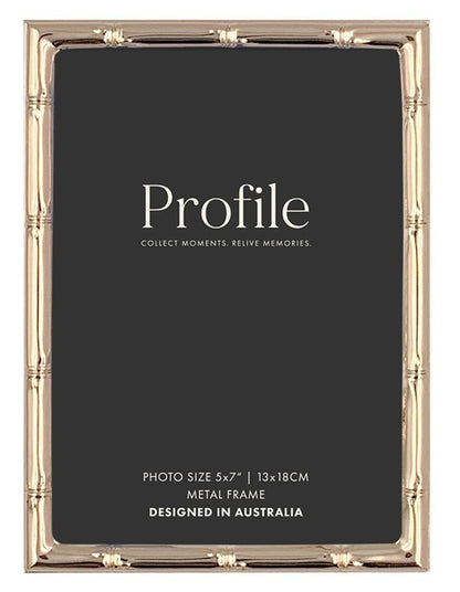Bamboo Metal Photo Frame 5x7" in Rose Gold
