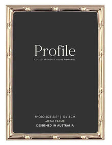Bamboo Metal Photo Frame 5x7" in Rose Gold