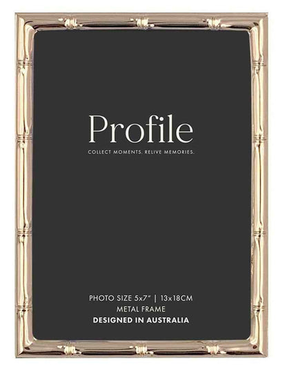 Bamboo Metal Photo Frame 5x7" in Rose Gold
