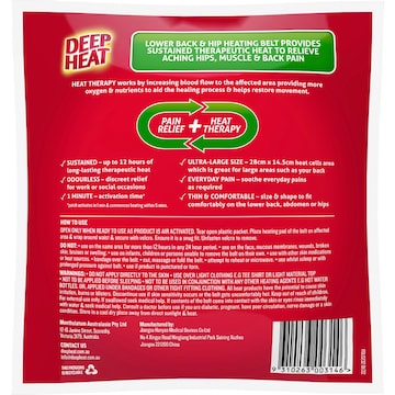 Deep Heat Lower Back & Hip Heating Belt each