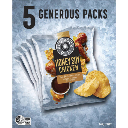 Red Rock Deli Style Potato Chips Honey Soy Chicken Multipack 5 pack