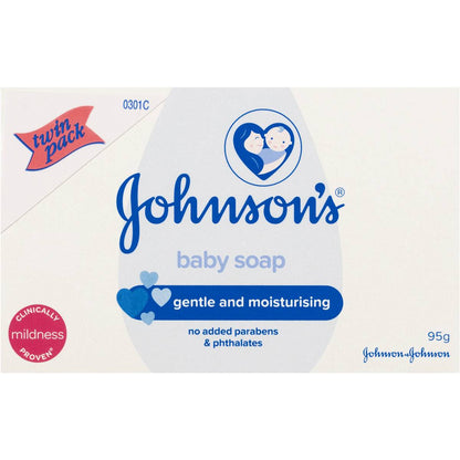 Johnson's Gentle Moisturising Baby Soap Bar Twin Pack 2 x 95g