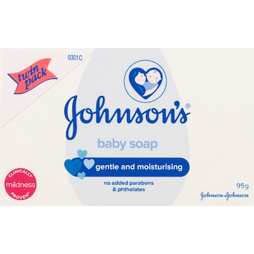 Johnson's Gentle Moisturising Baby Soap Bar 95g x 2 pack