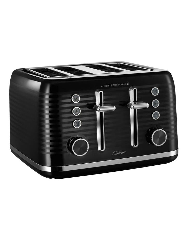 Rise and Shine Collection Kettle and Toaster Set Pack Up in Black