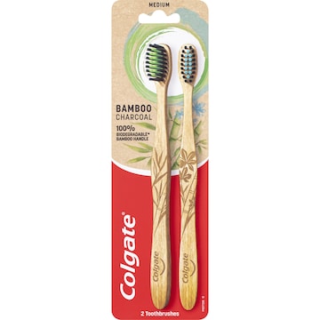 Colgate Toothbrush Biodegradable Bpa Free Bamboo 2 pack