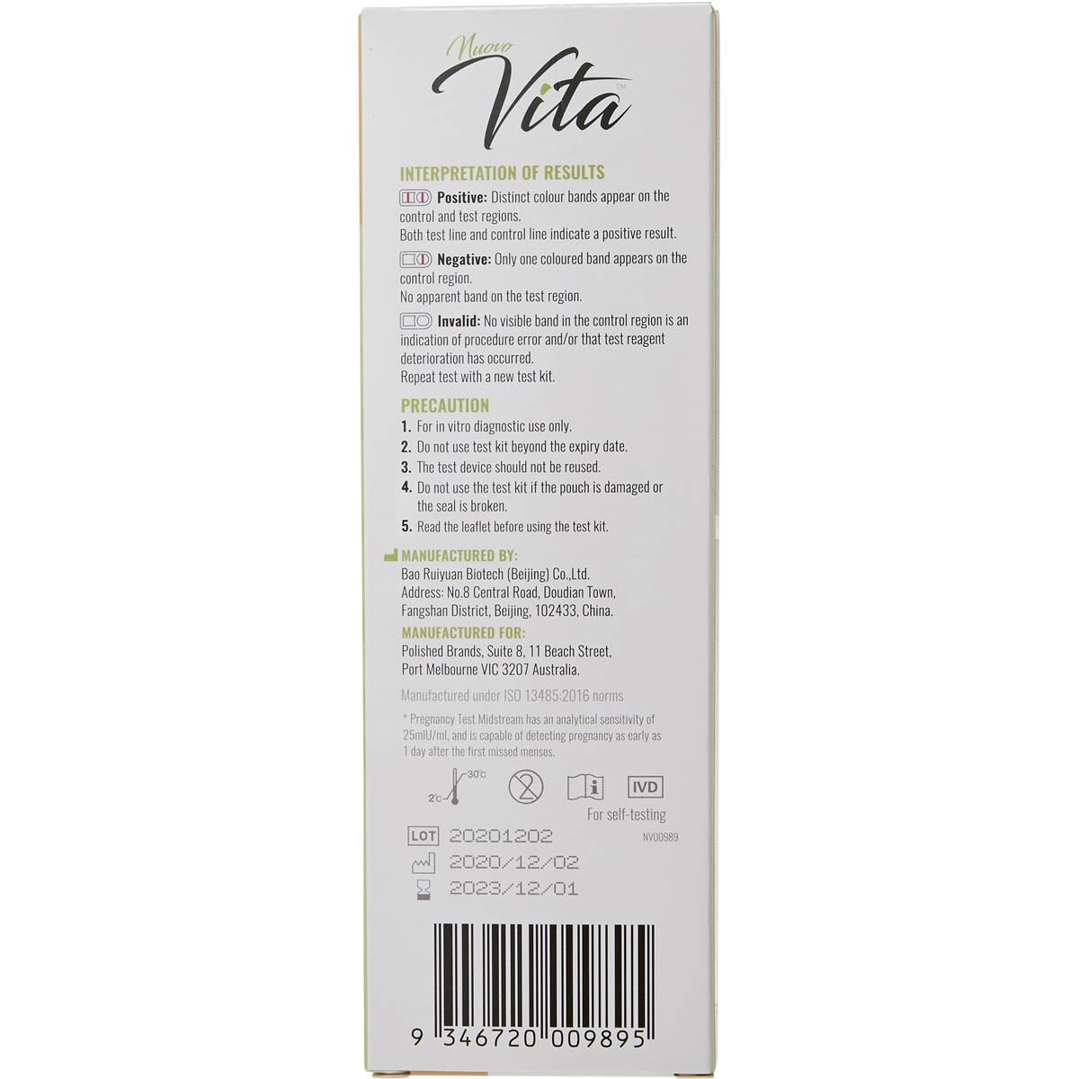 Nvita Pregnancy Hcg Test Kit Each