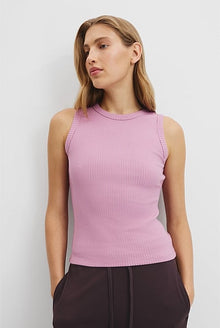 Australian Cotton Blend High Neck Rib Tank