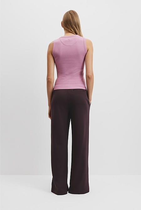 Australian Cotton Blend High Neck Rib Tank