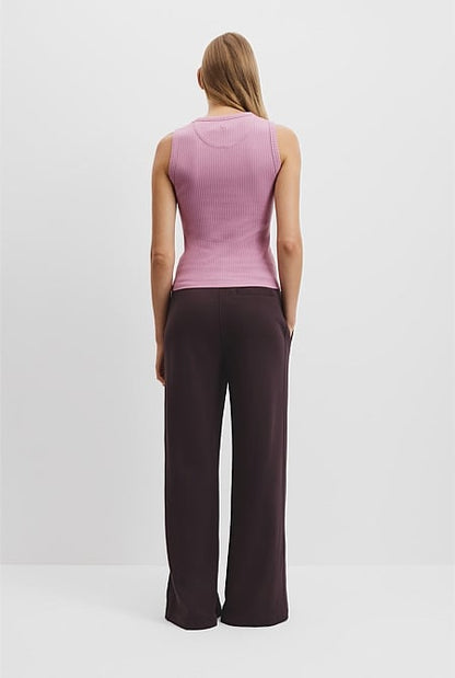 Australian Cotton Blend High Neck Rib Tank