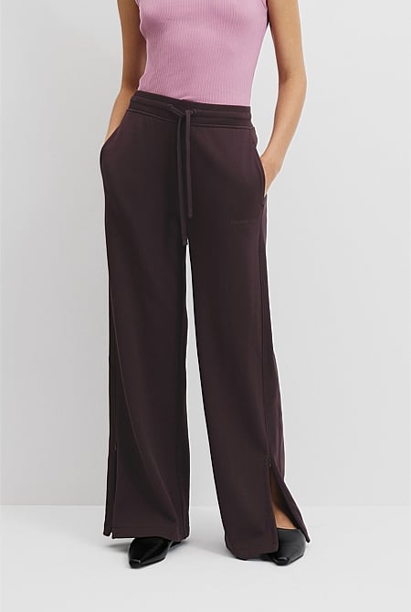 Australian Cotton Wide Leg Track Pant