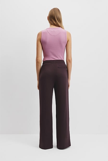Australian Cotton Wide Leg Track Pant