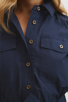 Belted Cotton Midi Dress