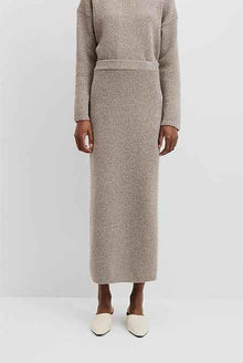 Melange Knit Midi Skirt