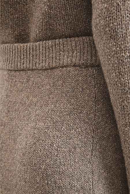Melange Knit Midi Skirt