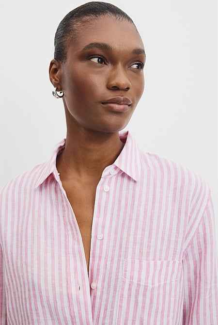 Organically Grown Linen Stripe Shirt
