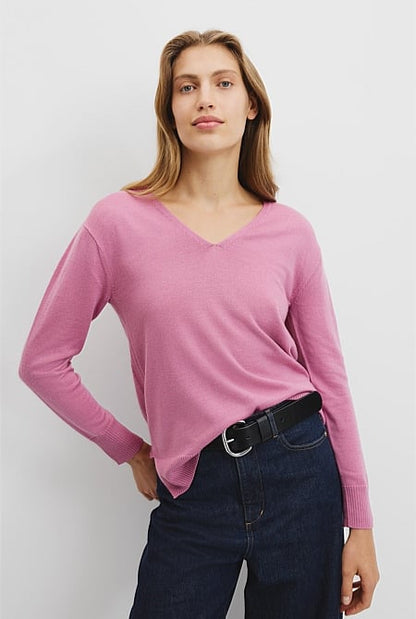 Verified Australian Merino Wool V-Neck Knit