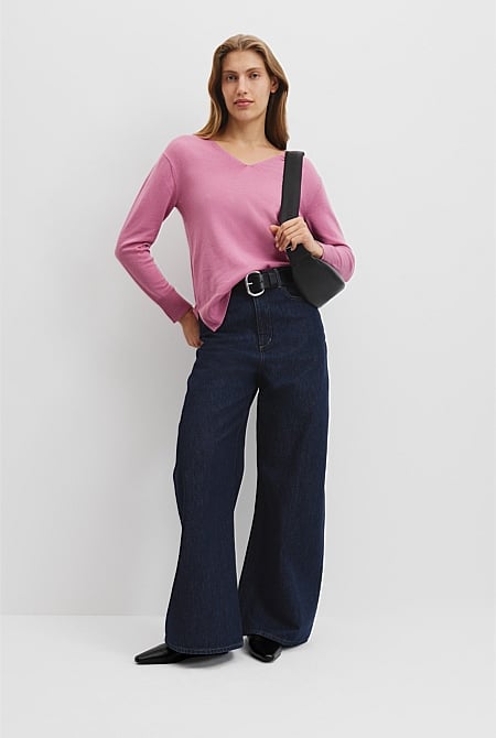 Verified Australian Merino Wool V-Neck Knit