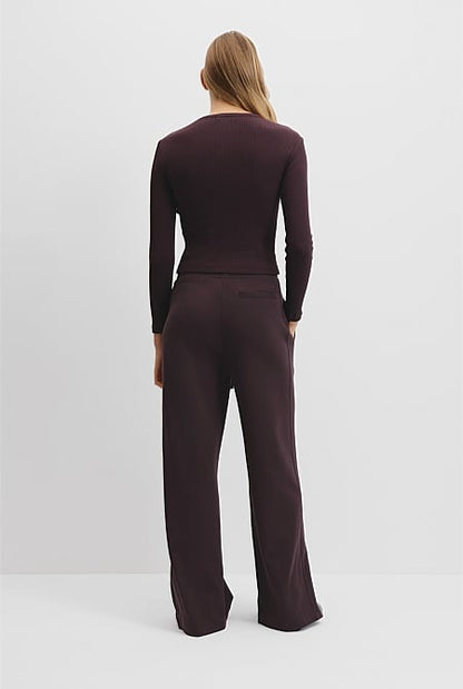 Australian Cotton Long Sleeve Fitted Rib Top